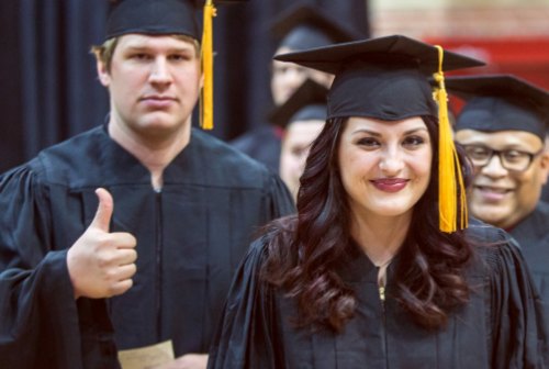 students at commencement
