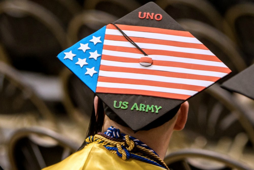 UNO military student at commencement