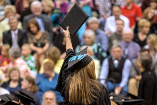 student at commencement