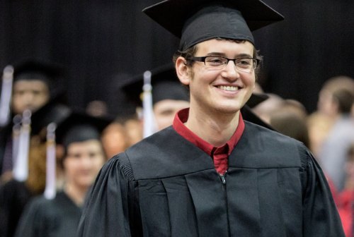 student at commencement