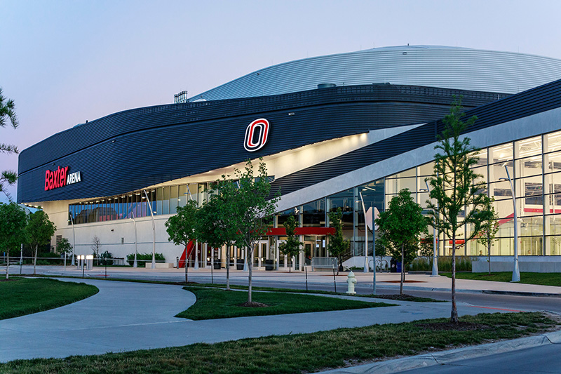 front of baxter arena