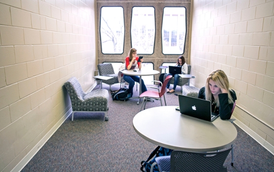 TLC students studying one of many TLC spaces in Kayser Hall