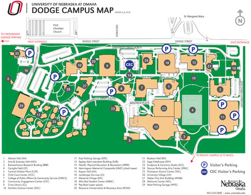 Map of UNO Dodge campus