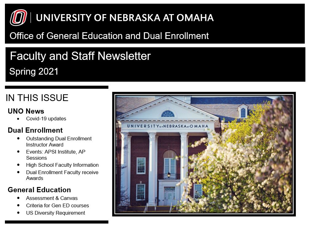 General Education Faculty and Staff Spring 2021 newsletter