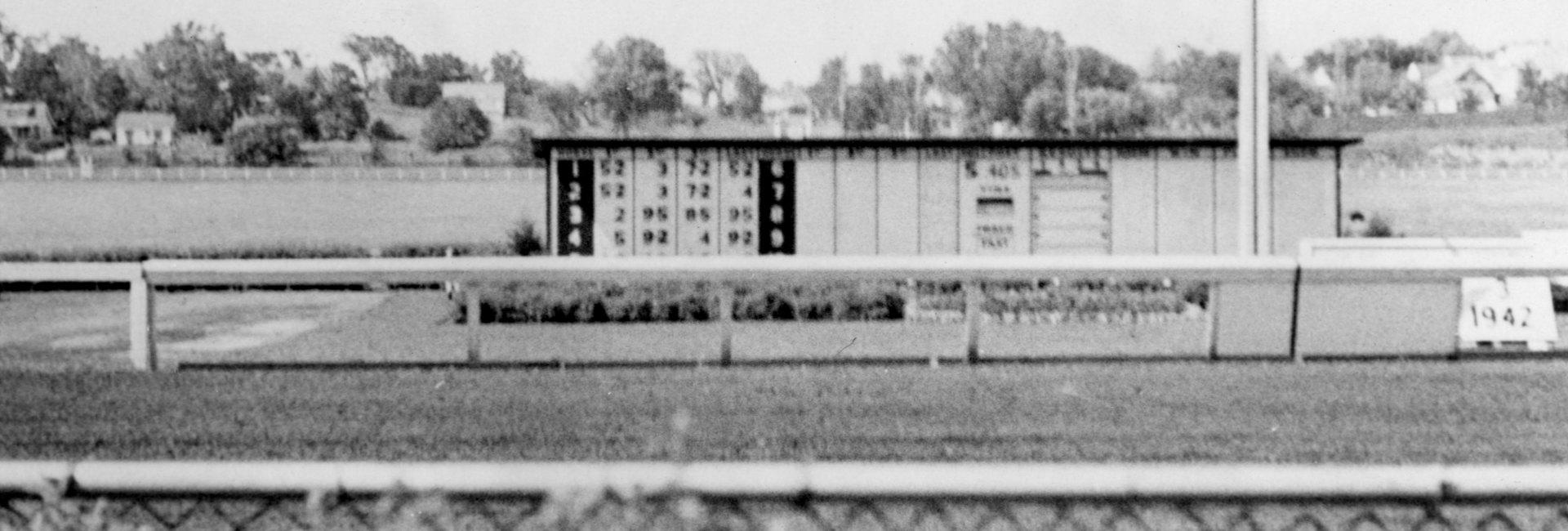 The Aksarben racetrack scoreboard in 1946/1947