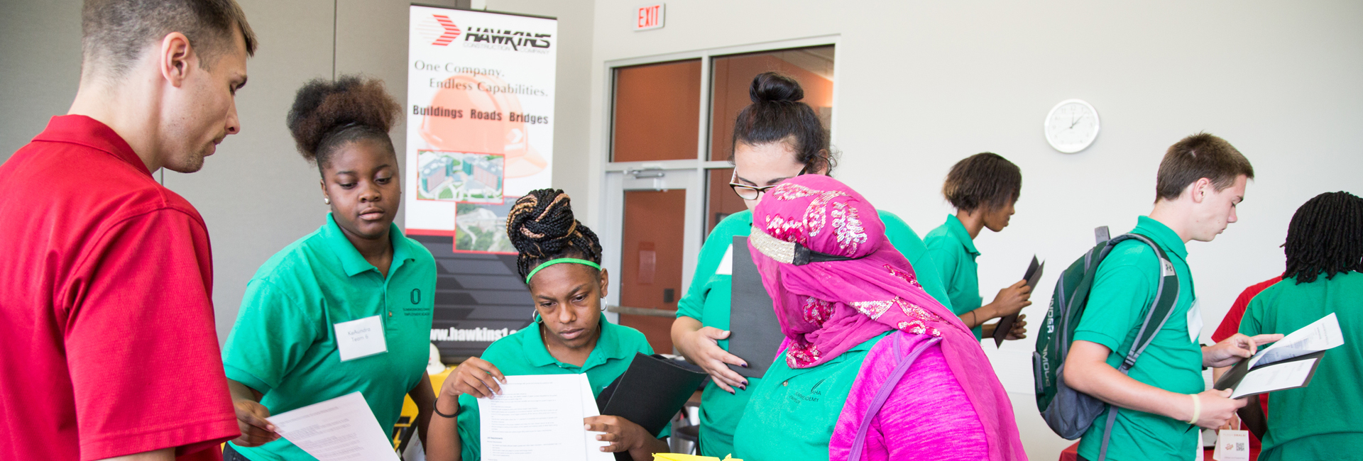 SummerWorks students explore the part-time job fair and talk with local employers in the Community Engagement Center.