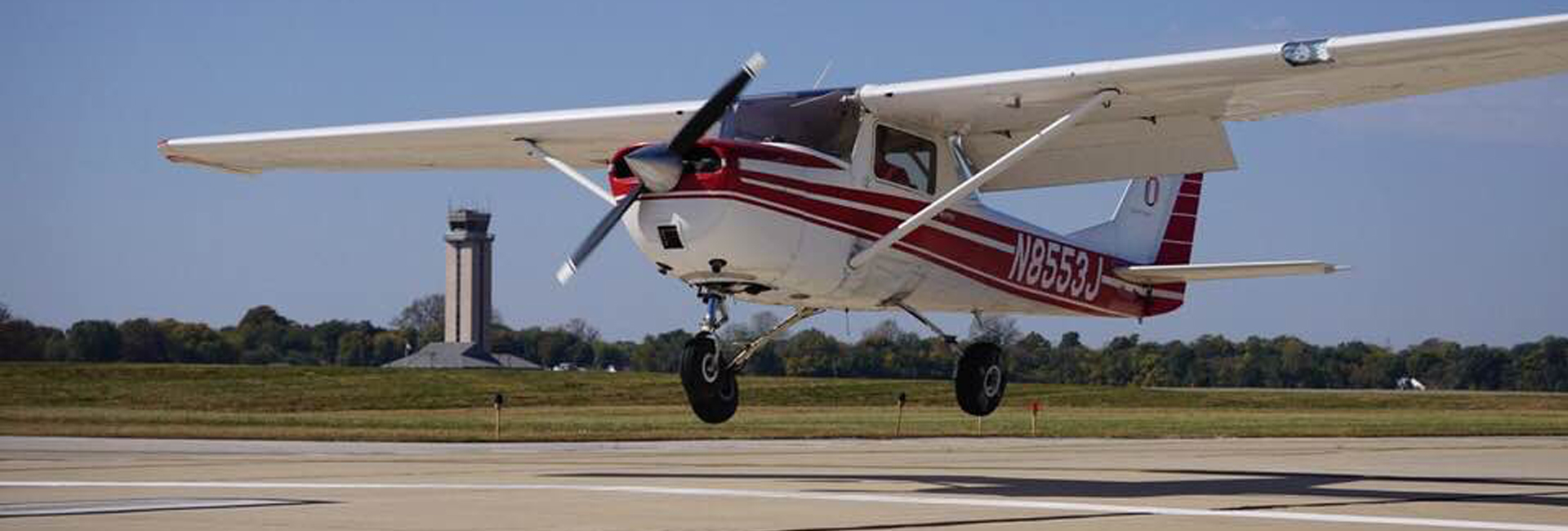 One of the team's Cessna 150's touches down during a landing competition.