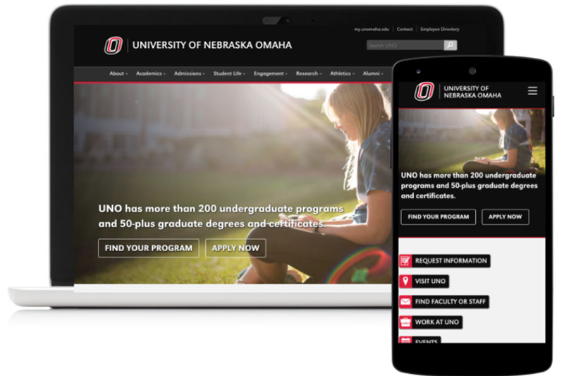 New UNO website in desktop and mobile views