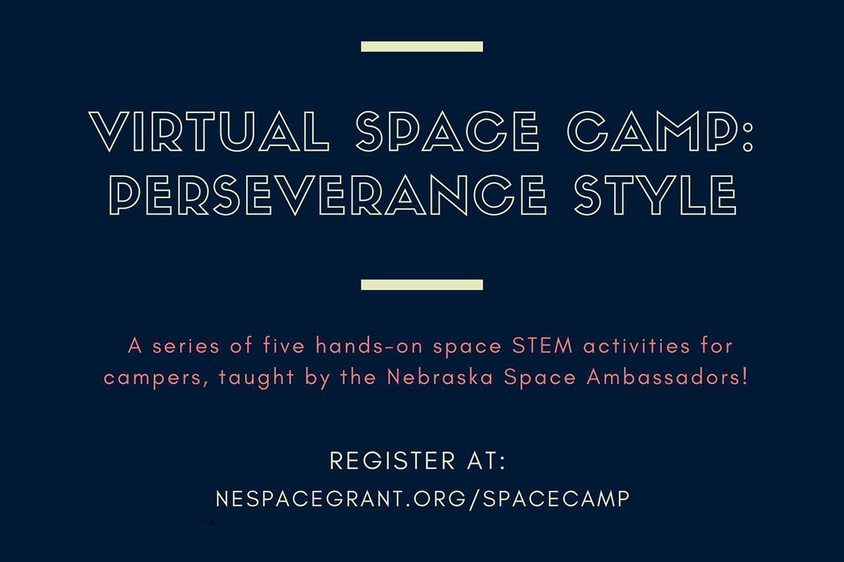 Virtual Space Camp graphic with info
