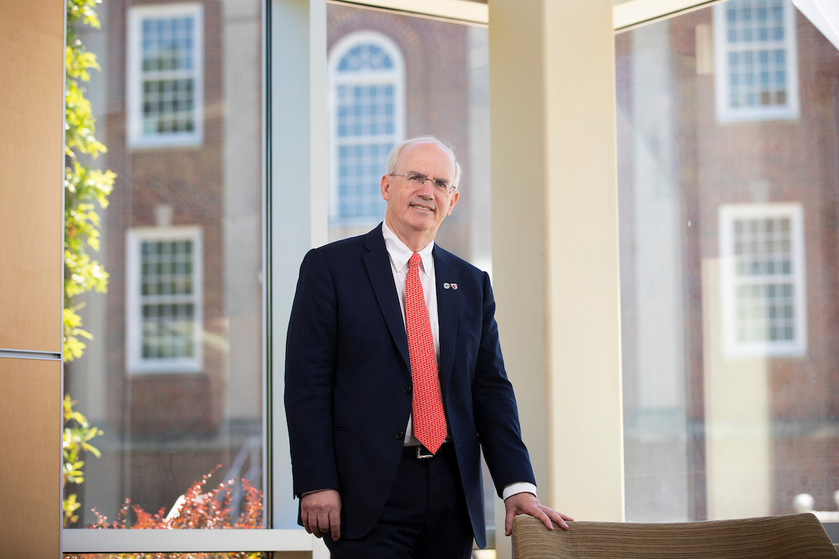 A photo of Chancellor Jeffrey P. Gold from his Fall 2020 welcome video to campus.