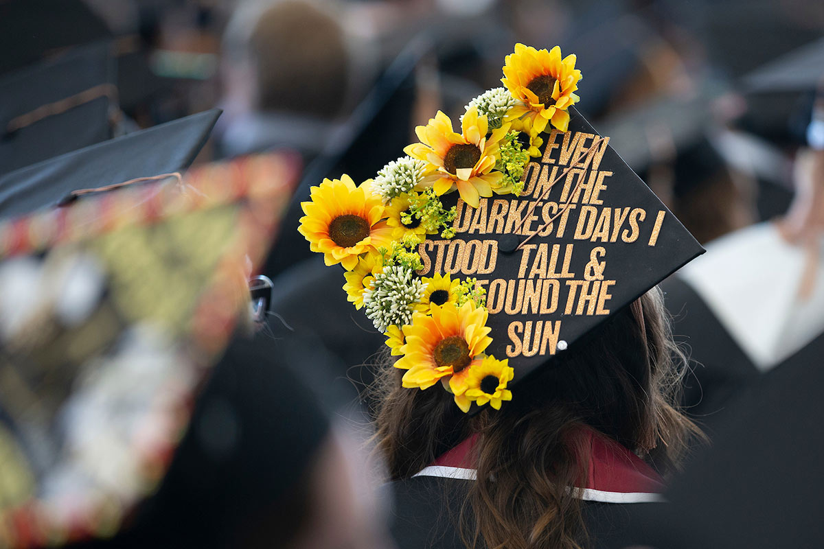 student at commencement 2019