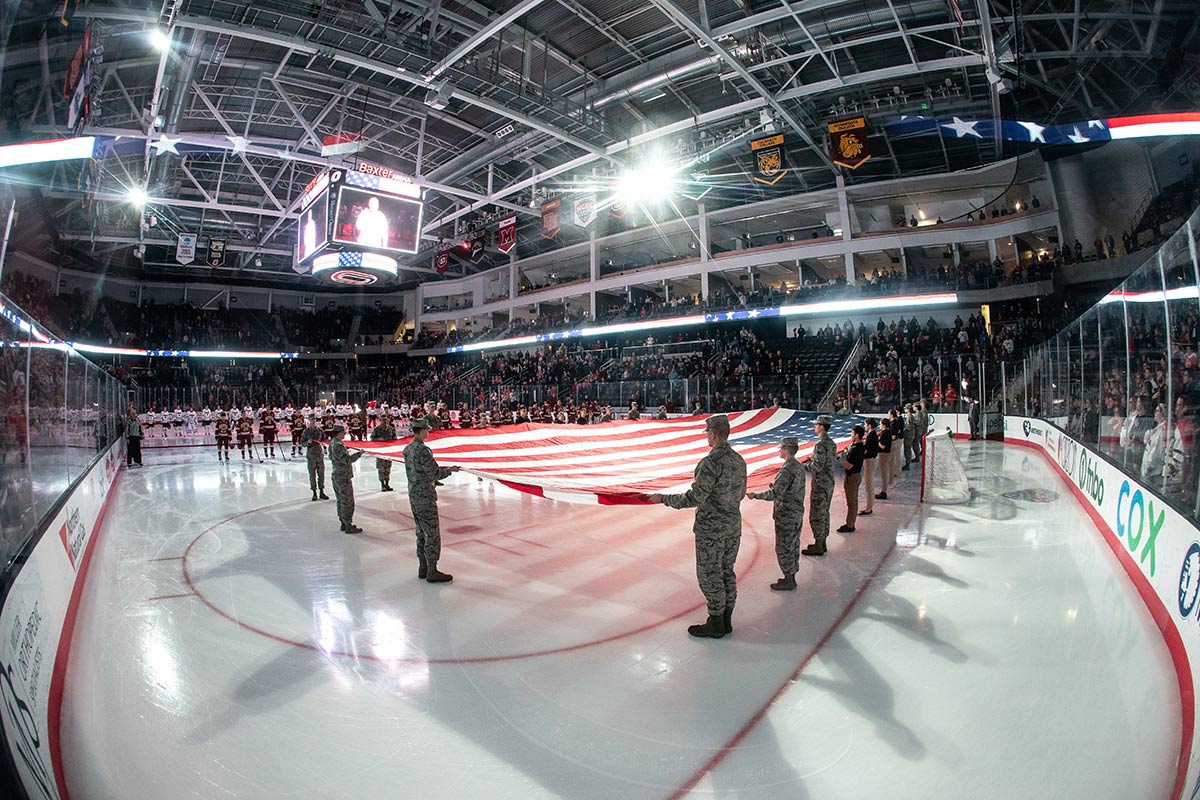 Hockey game in Baxter Arena