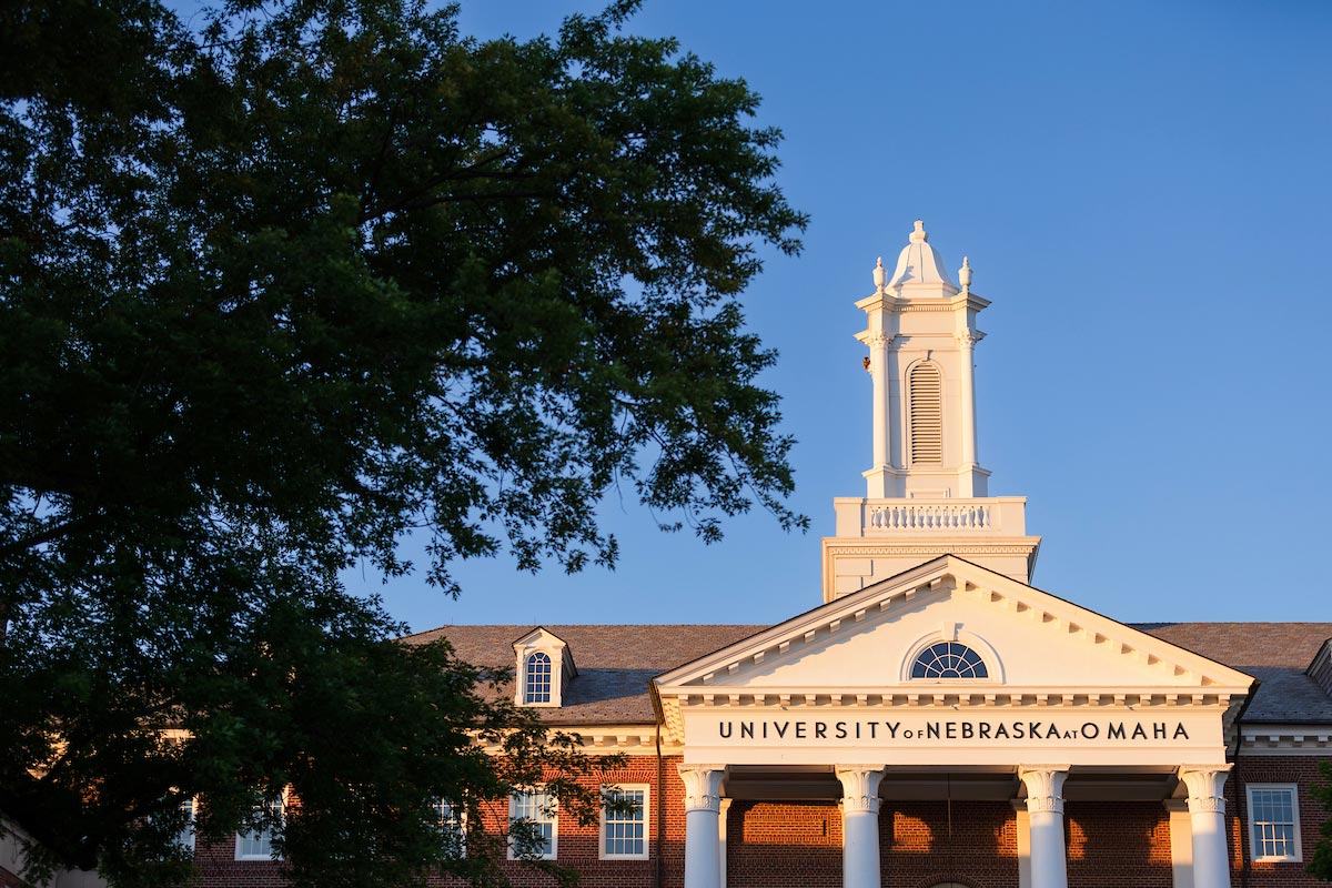 Sunlight on the northern side of the Arts and Sciences Hall.