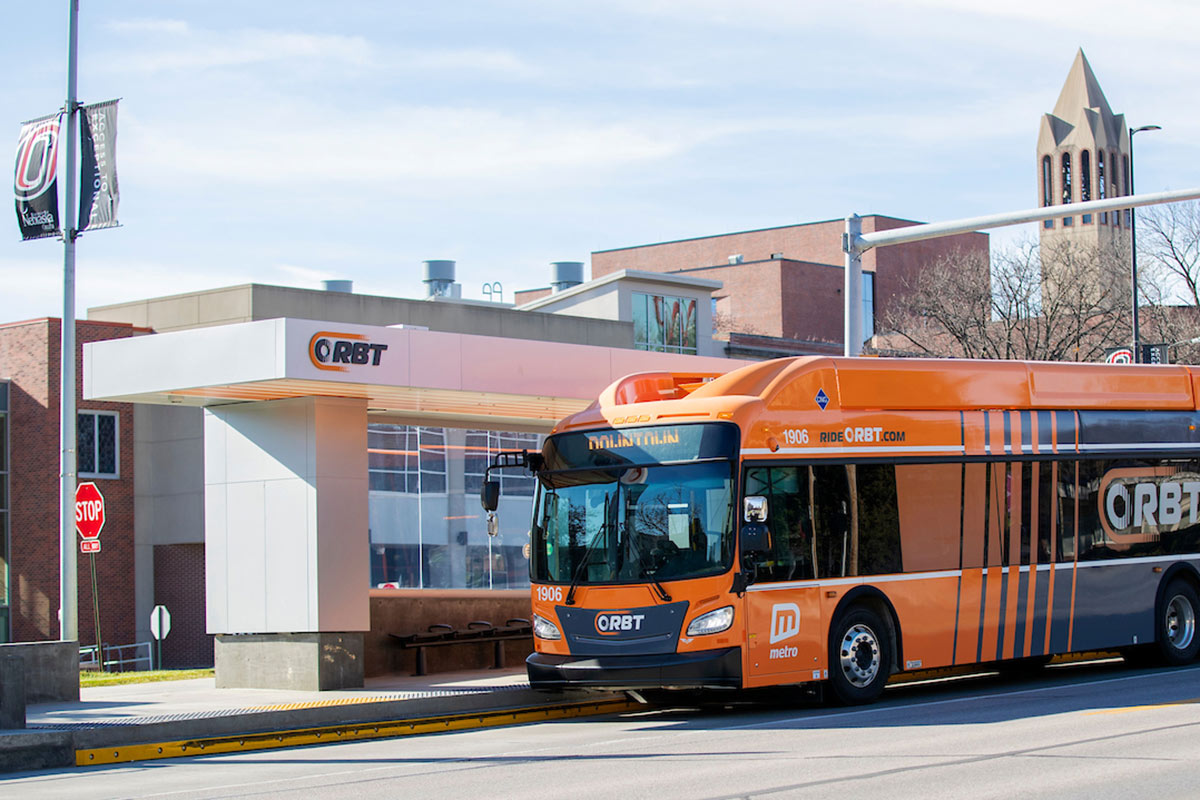 ORBT bus near campus