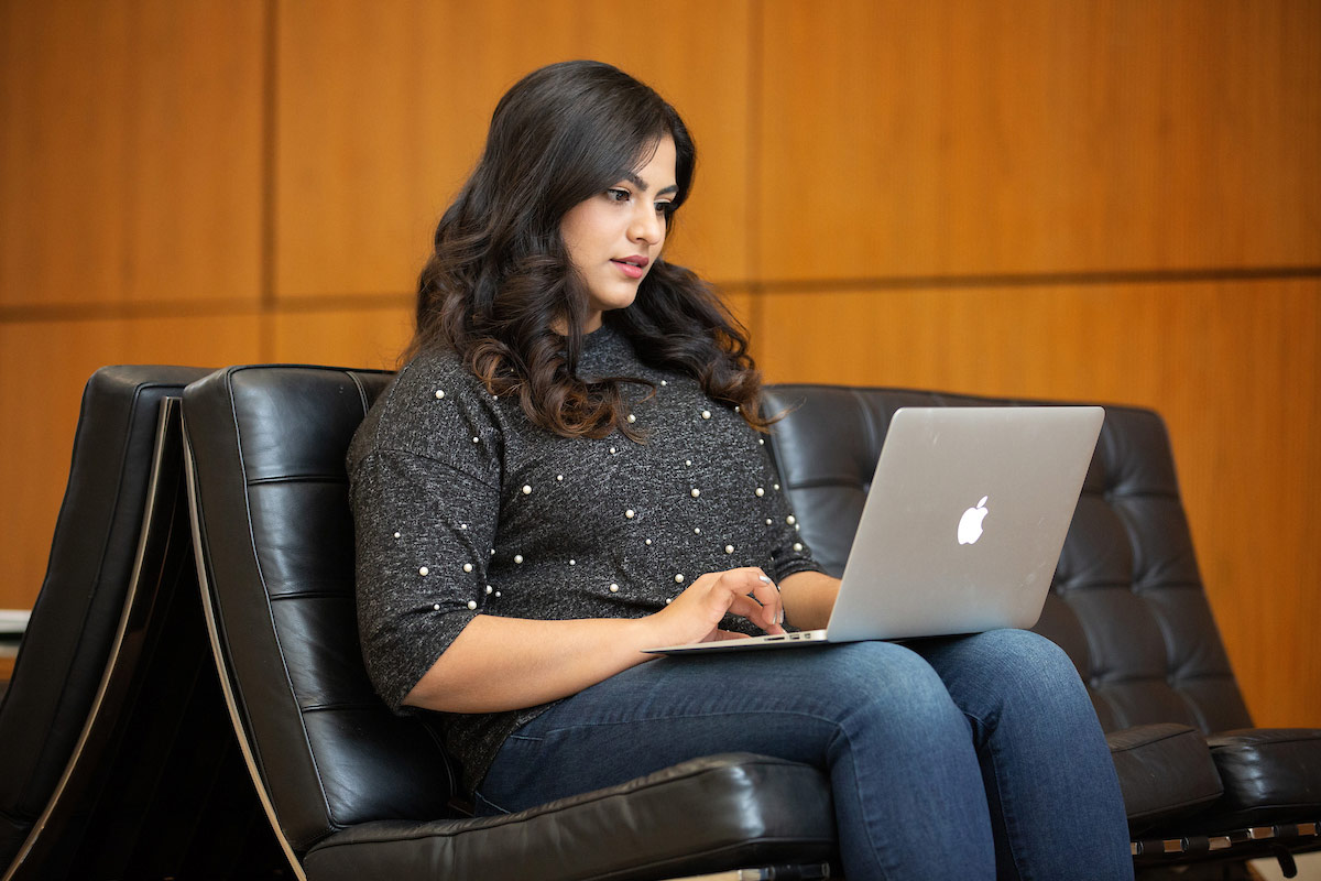 student at computer