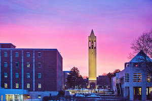 UNO Campus at Dusk in Winter