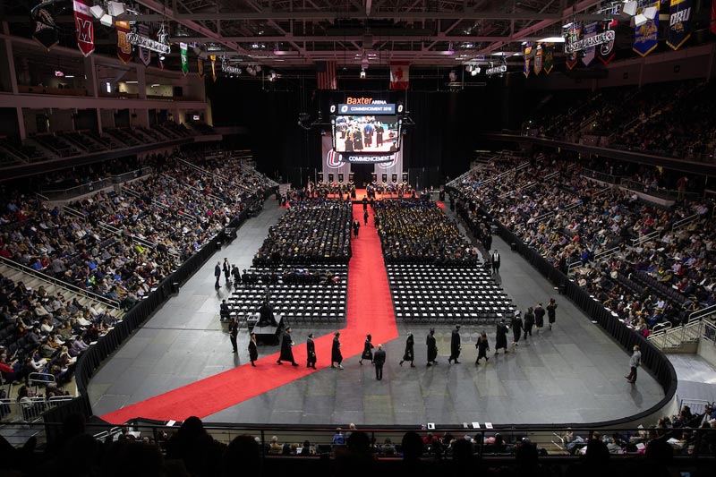 commencement at Baxter Arena