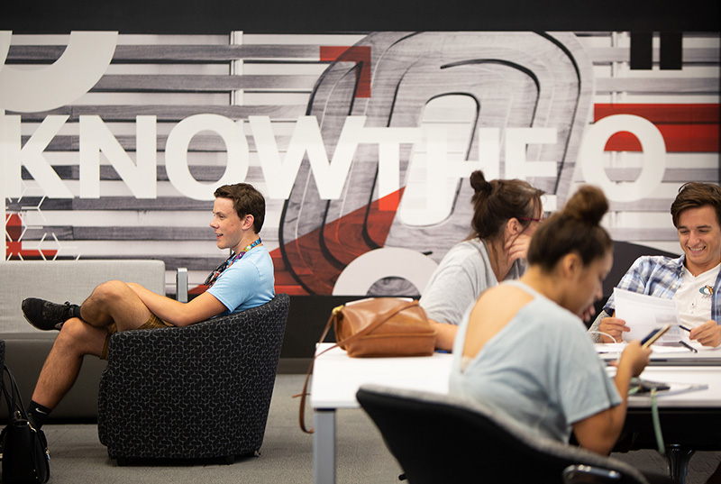 students studying in maverick landing