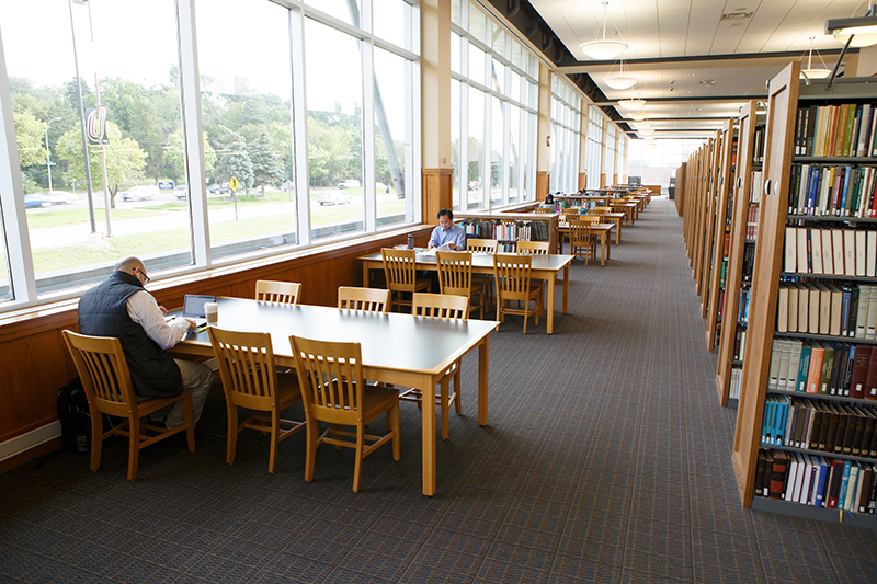 interior study area at criss library