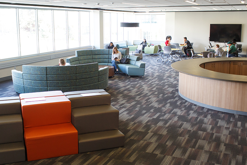 lounge and study area at weitz community engagement center
