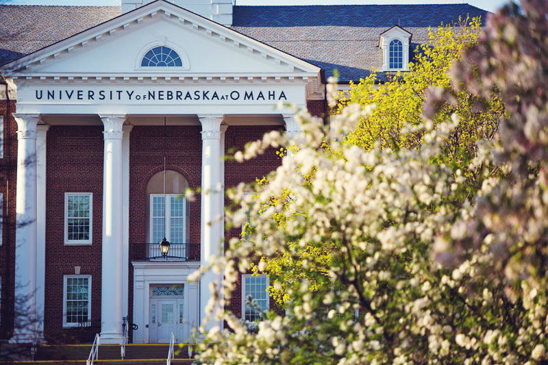 Arts and Sciences Hall on the UNO campus, looking south