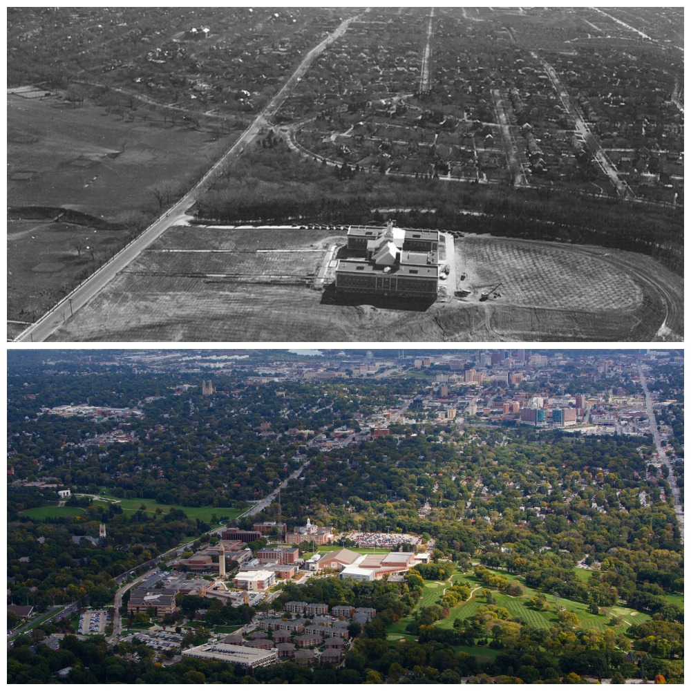 then and now image of uno campus