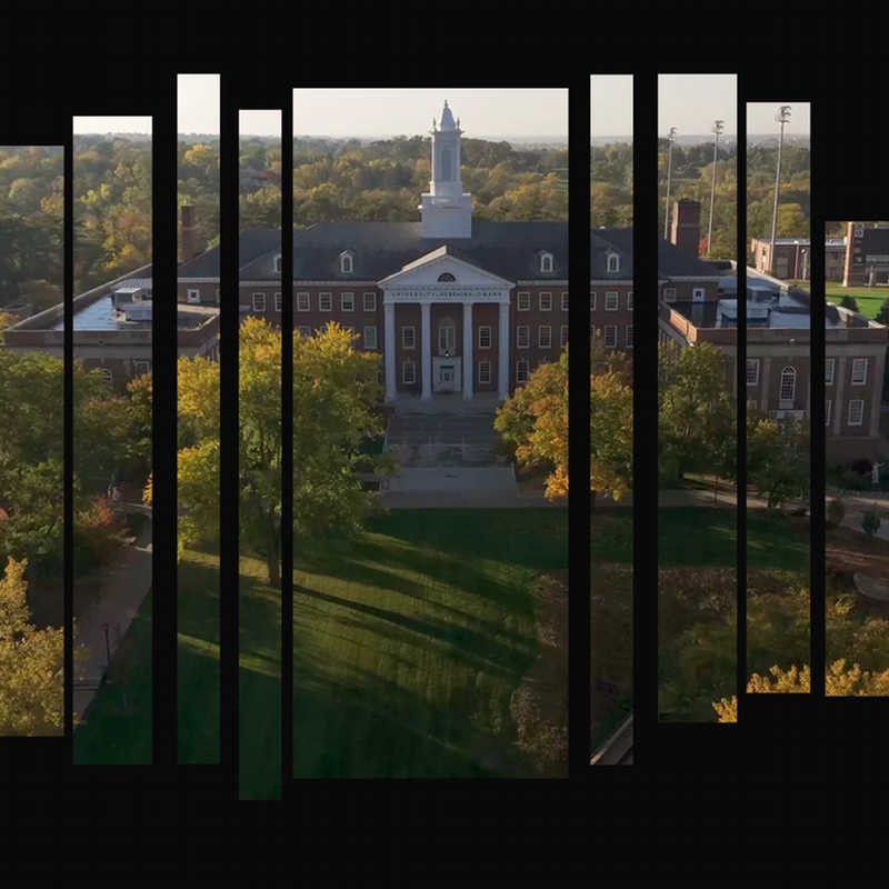 ariel view of Arts and sciences hall