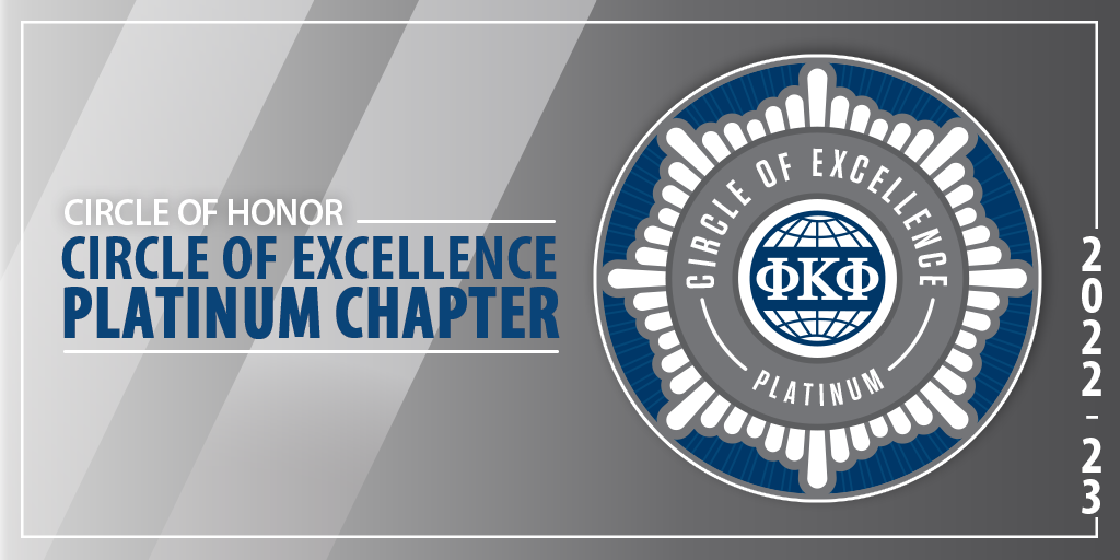 Phi Kappa Phi Circle of Excellence Platinum Chapter banner