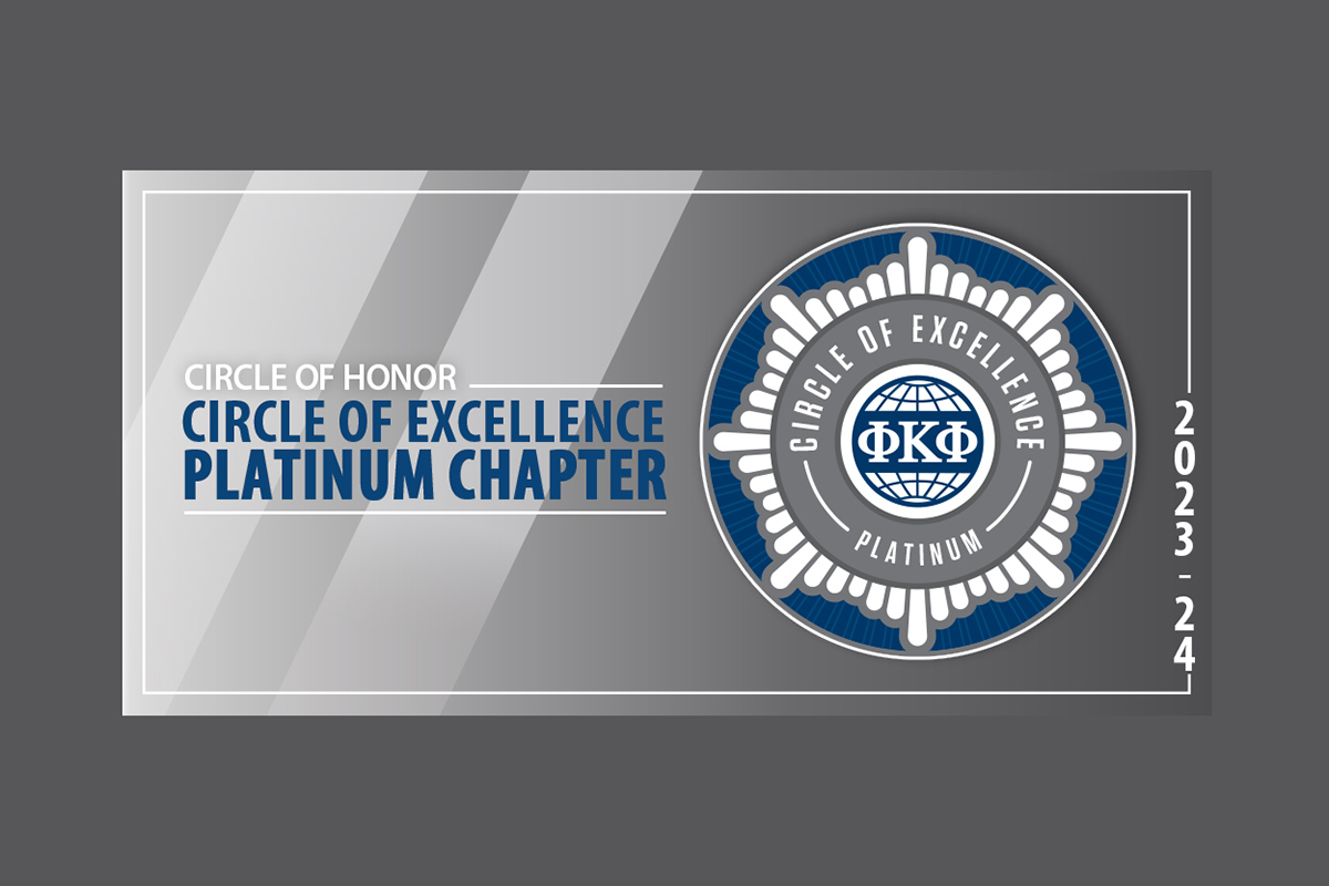 Phi Kappa Phi Circle of Excellence Platinum Chapter badge