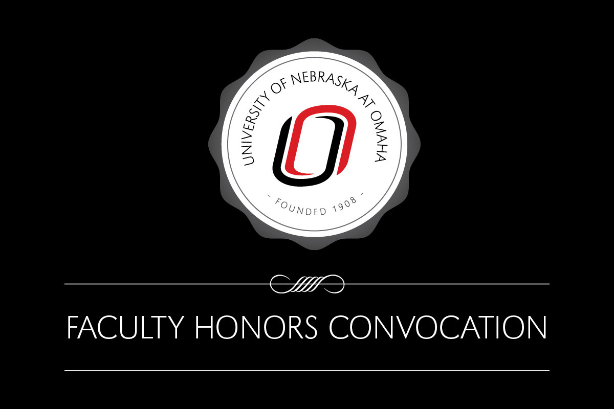 Black background with UNO Icon centered at the top. Text below reads: Faculty Honors Convocation