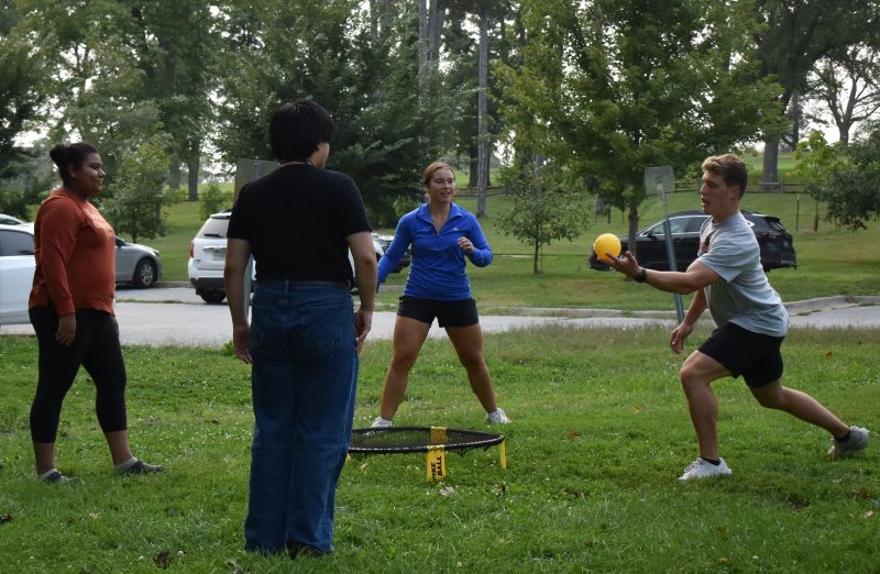 Students Playing Spikeball
