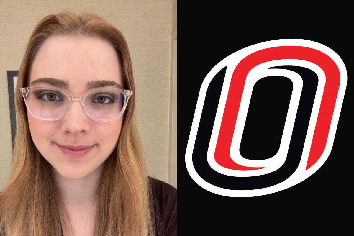 Abby Tarr headshot next to the UNO Campus icon