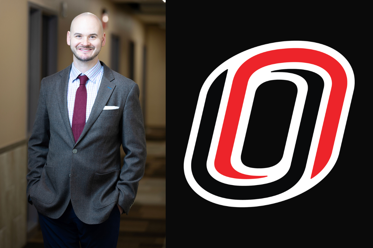 Alexey Kamenskiy headshot and UNO Campus Icon