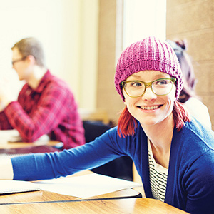 student in class