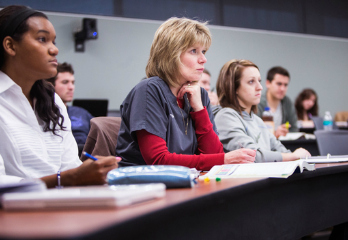 an adult student in class