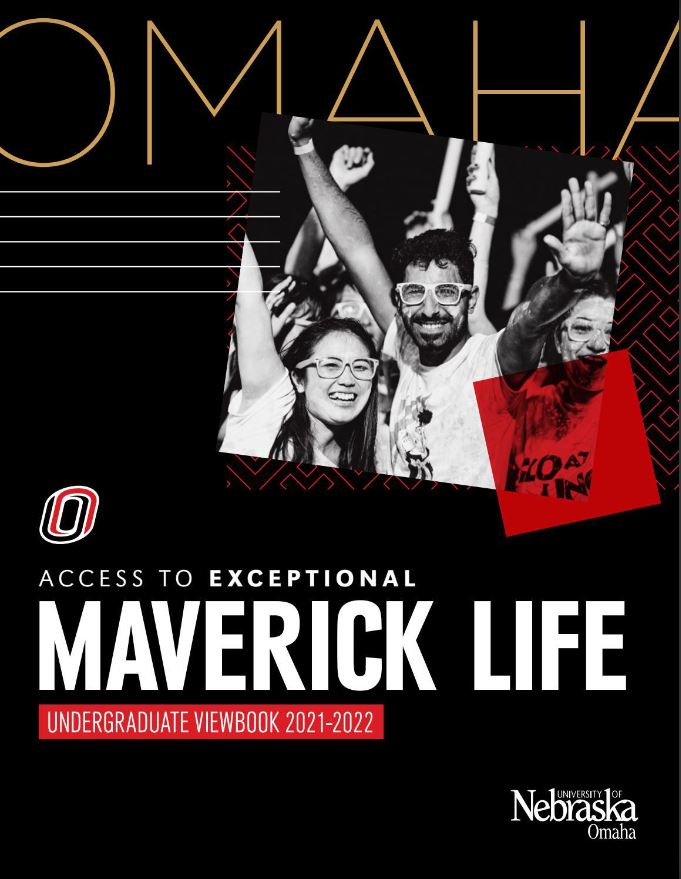 Cover of UNO Undergraduate Admissions Lookbook, which contains information about campus life at UNO