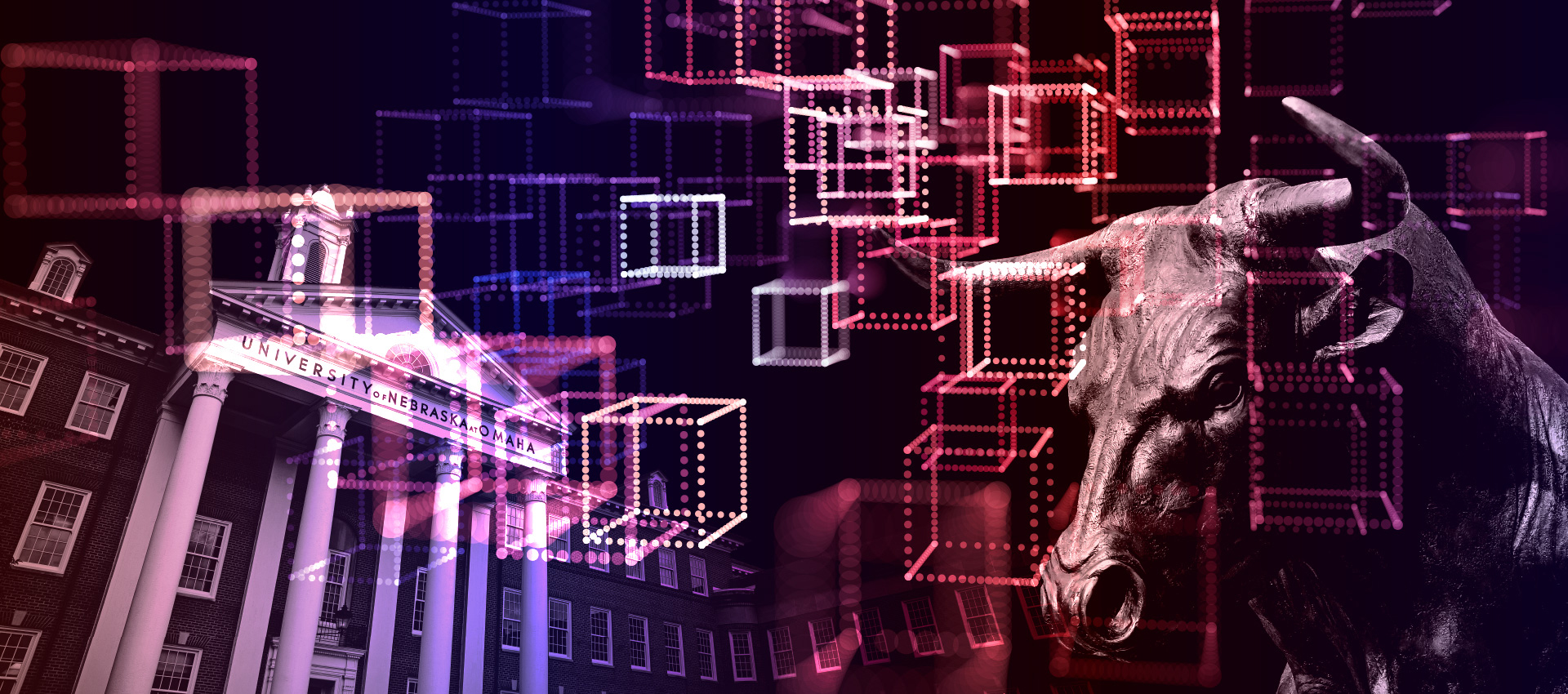 abstract image of uno with technology elements representing artificial intelligence.