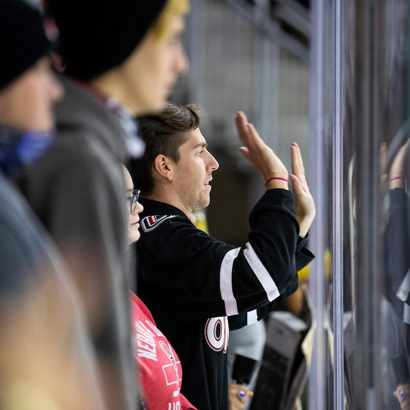 Fan at the glass