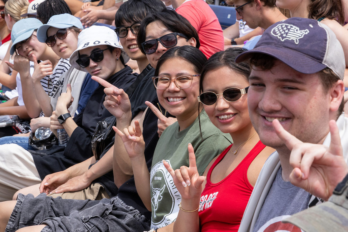 UNO students attend a College World Series game