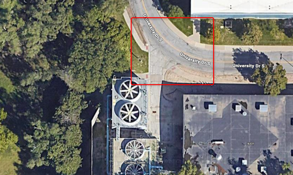 Diagram of impacted area.