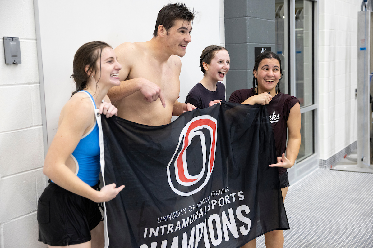 UNO student participate in Battleship during Homecoming week.