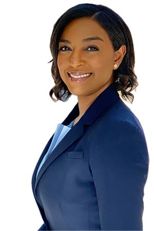Professor Shana Redd Sleep wearing a navy Blue Blazer facing the camera