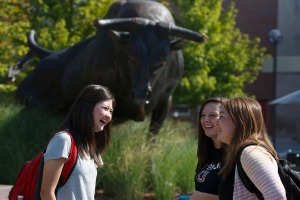 students outside