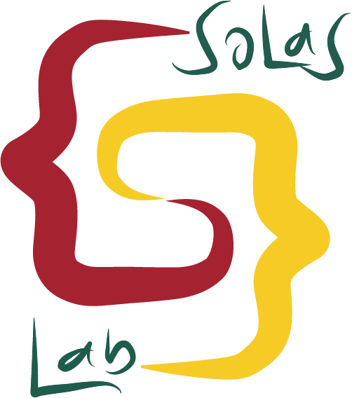 Lab logo with maroon and gold swirls and lab name as text