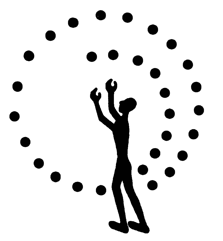 GCHR original logo, the juggling man
