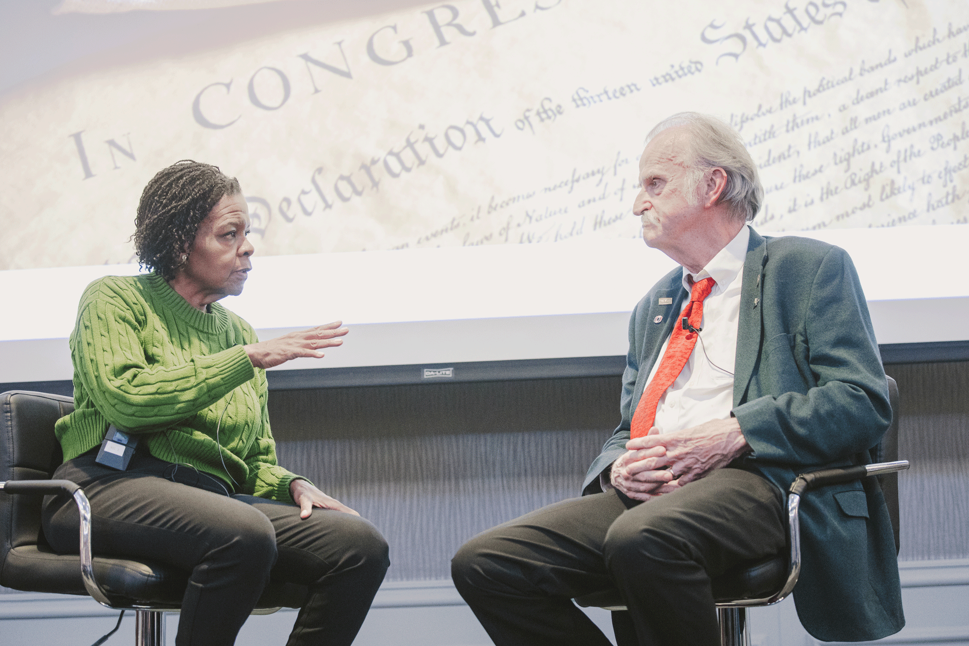 Annette Gordon-Reed and Peter Onuf on stage