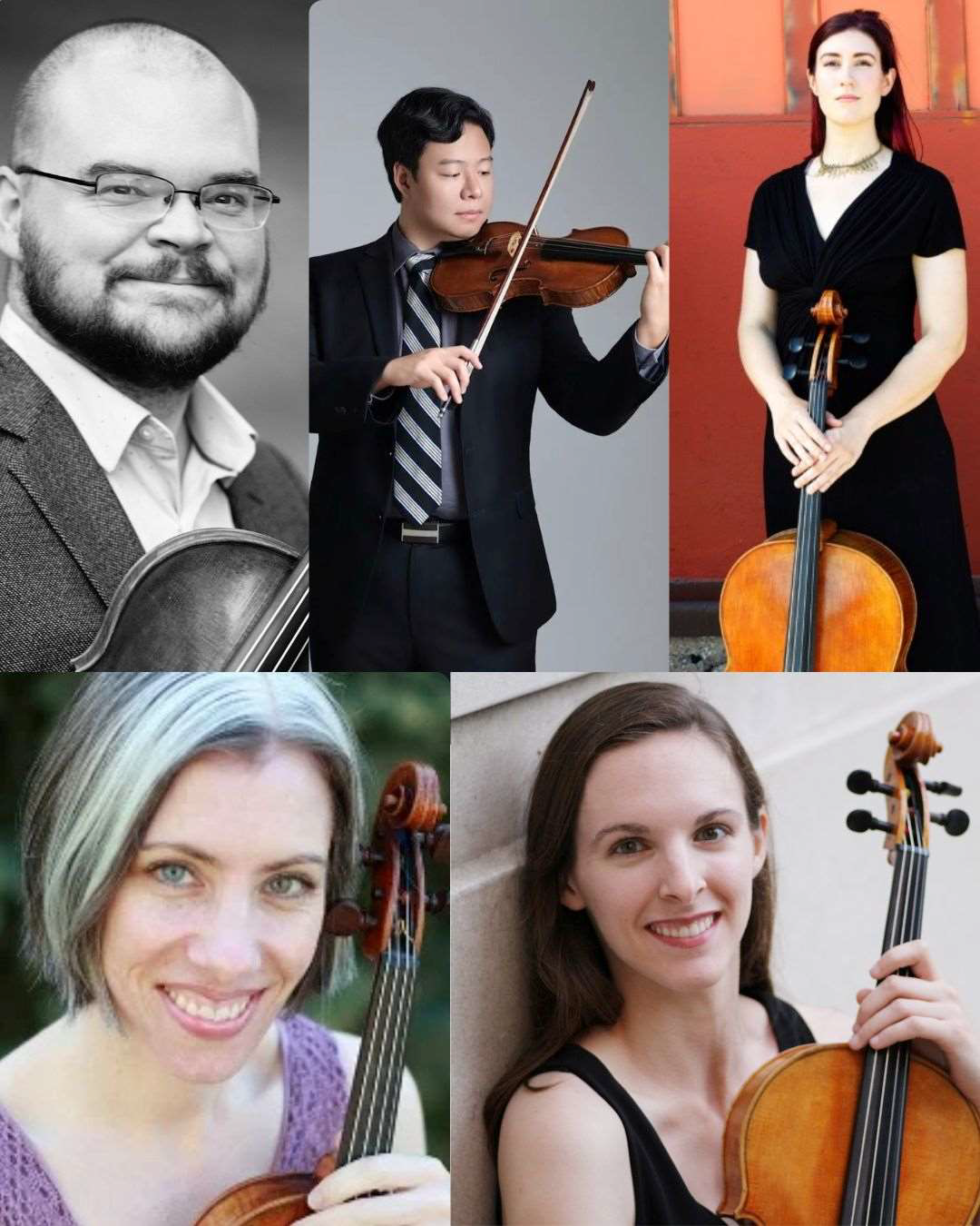 The image is showing images of each musician playing in the event.