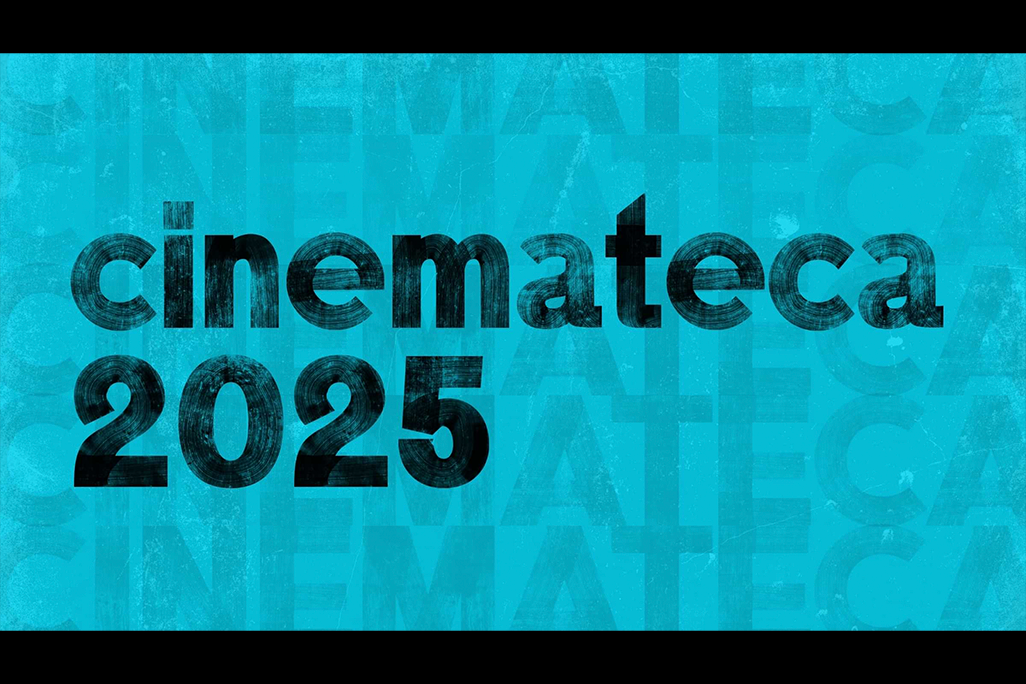 Cinemateca 2025 in black text with a blue background.