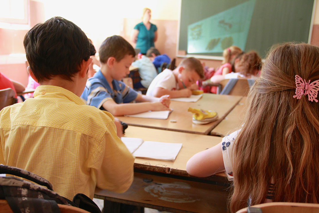classroom of children