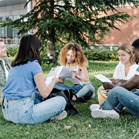 students outside